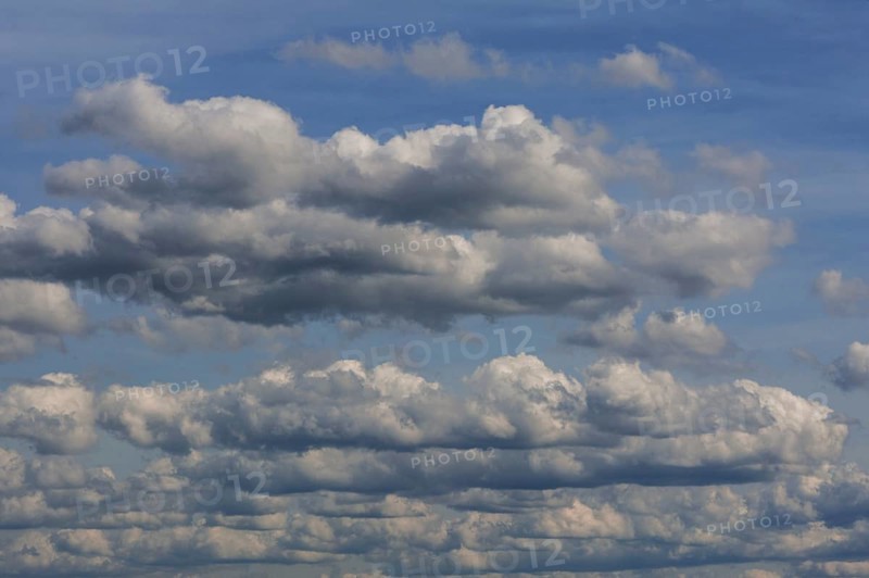 Staggered cumulus clouds