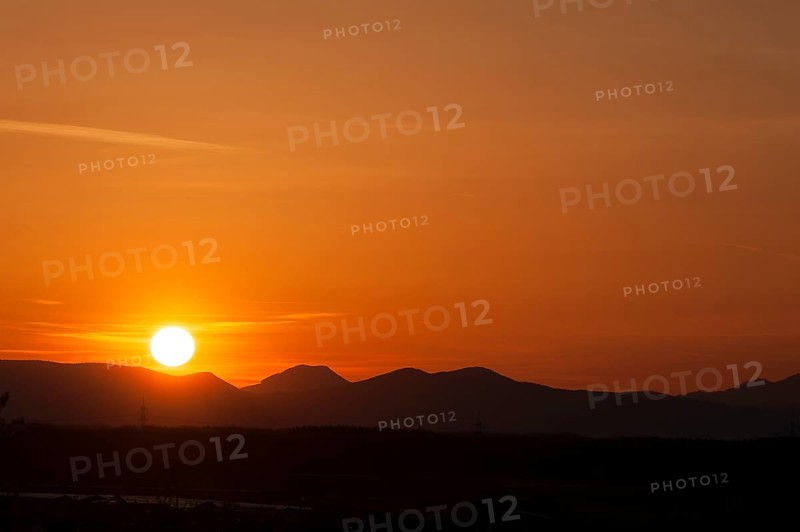 Sunset with the Vosges Mountains in backlight