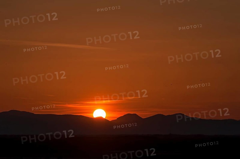 Sunset with the Vosges Mountains in backlight