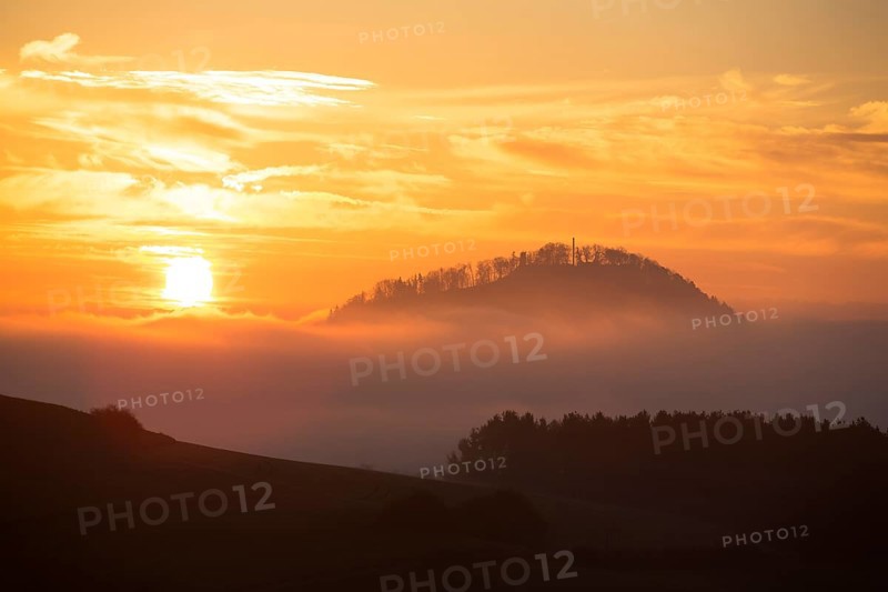 Foggy view of Hohenhewen