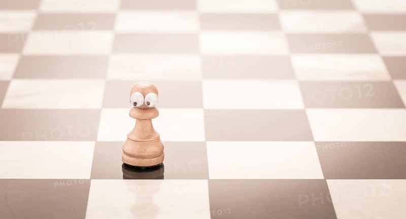 Chess piece with eyes