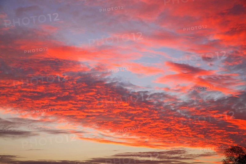 Dramatic red sky at sunset