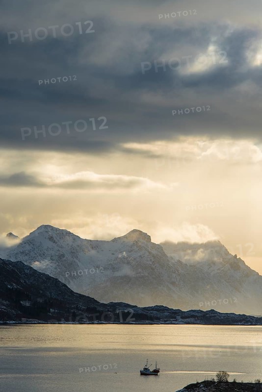 Fishing boat on a fjord