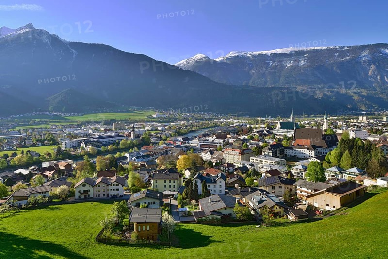 Cityscape of Schwaz in springtime