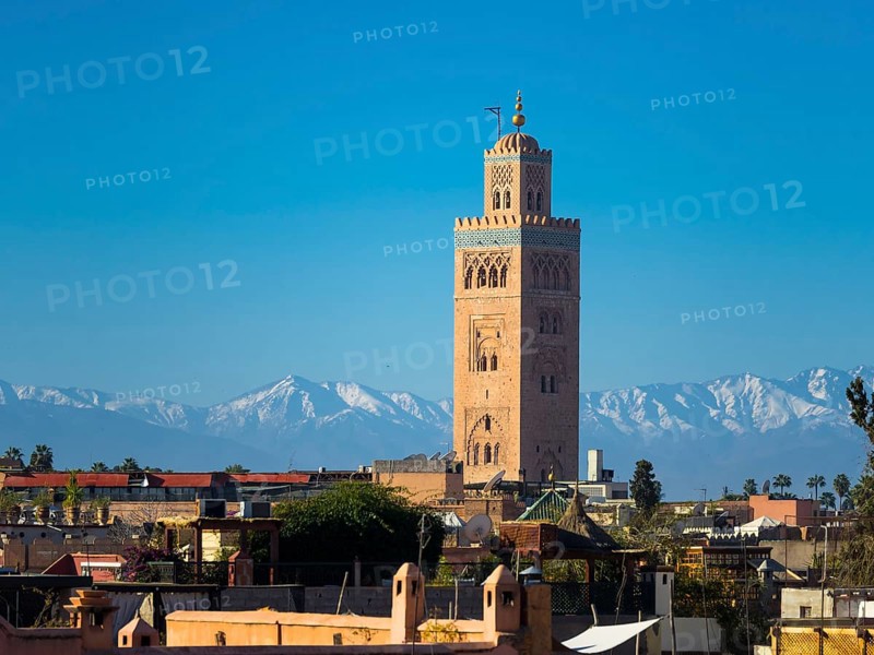 Koutoubia mosque with a minaret from the Almohad period