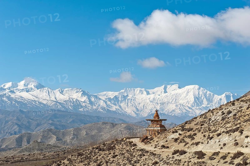 Vast landscape with stupa