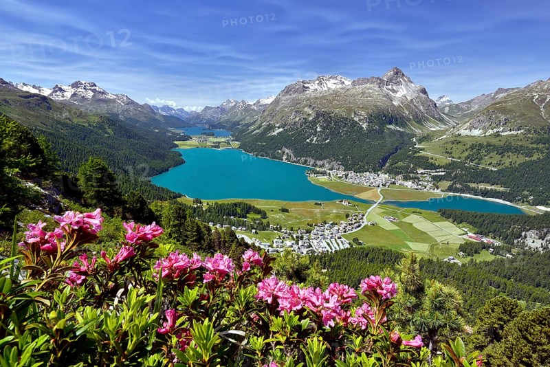 Surlej and Silvaplana with Upper Engadine lakes