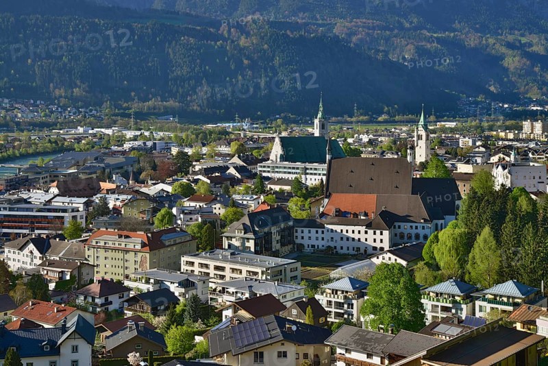 Cityscape of Schwaz in springtime