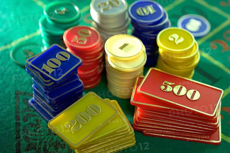 Stack of roulette chips or poker chips