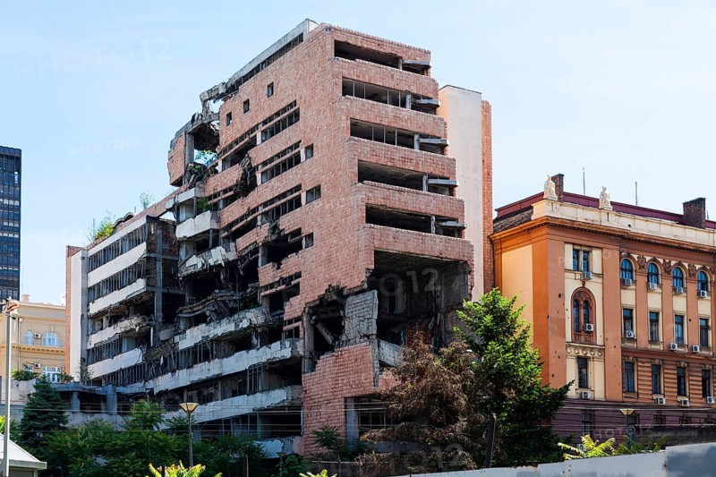 Remains of a government building bombed by NATO during the Yugoslav wars