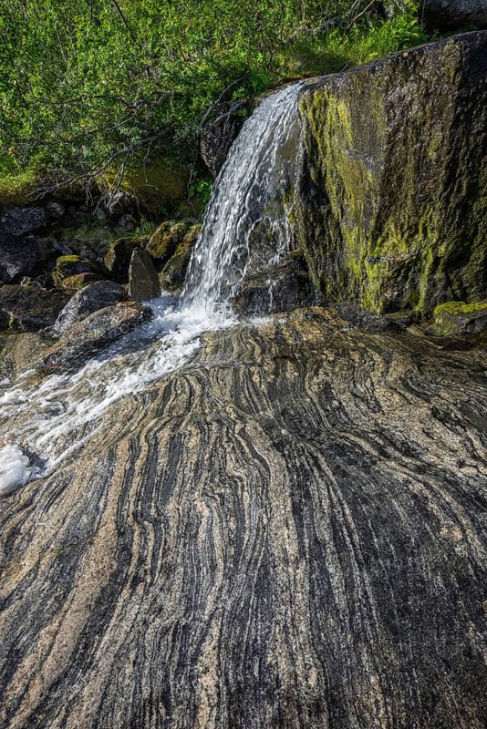 Streambed with rock structures