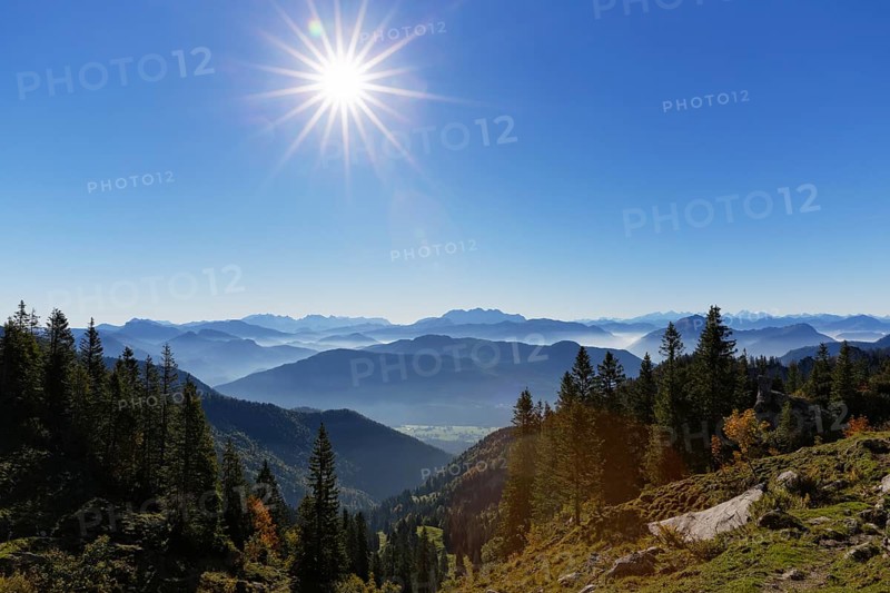 View from the slopes of Mt Kampenwand to the southeast