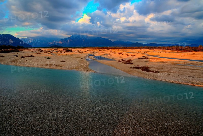 Evening sky on the Tagliamento