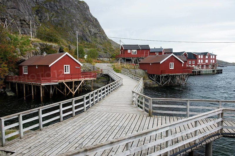 Wooden houses in the village of A or A i Lofoten