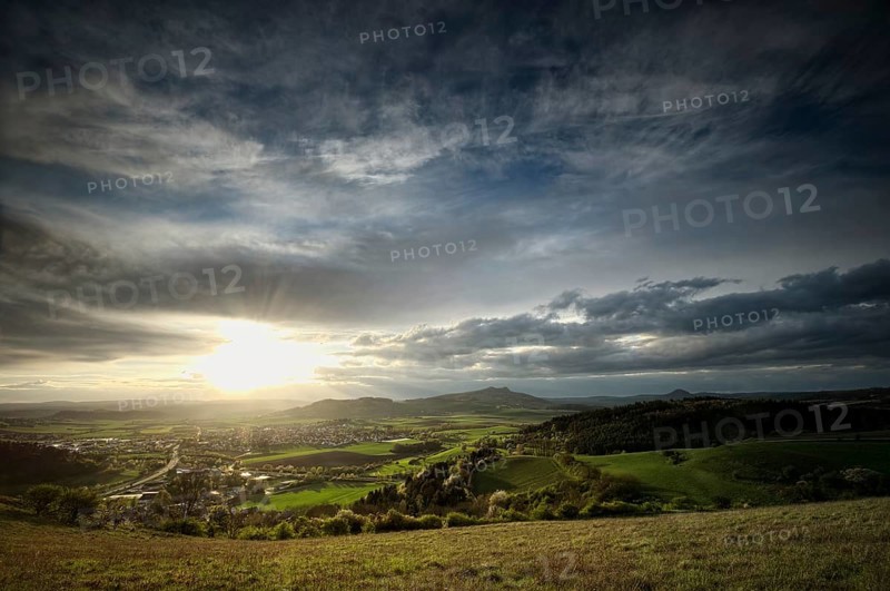 Evening mood in the volcanic landscape Hegau