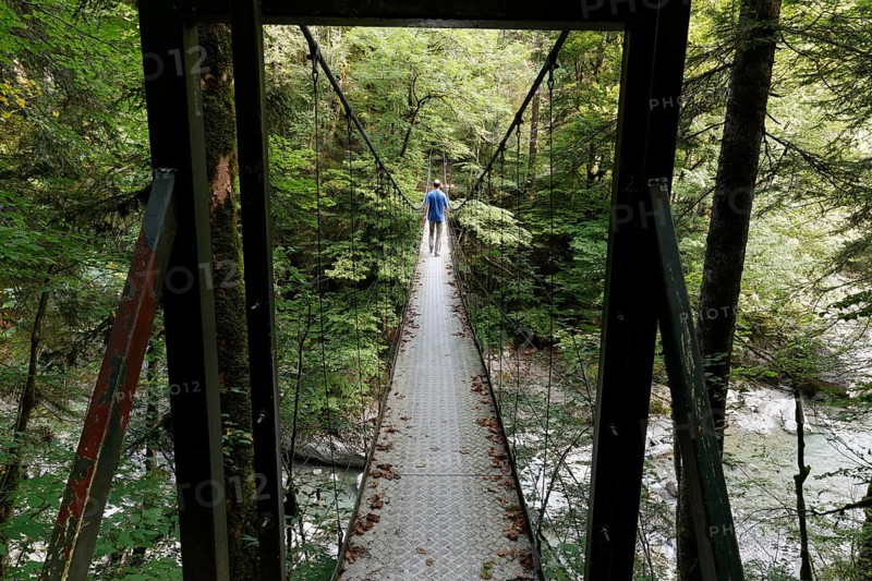 Suspension bridge across the Subersbach creek
