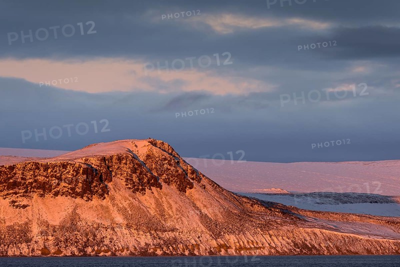 Mountain and glacier in the evening light