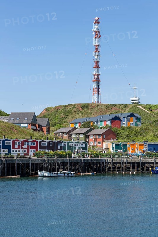 Harbor and lobster shacks on Heligoland