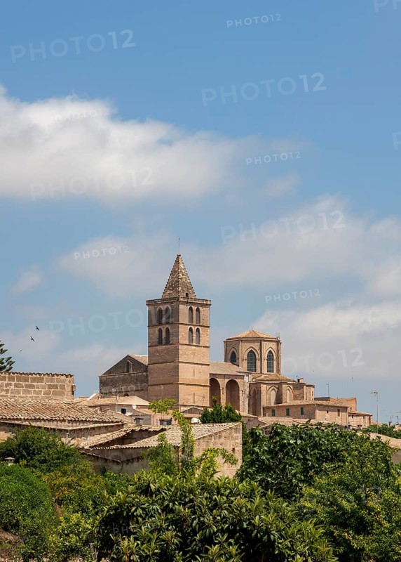 View of the town with the Church Nuestra Senyora de los Angeles