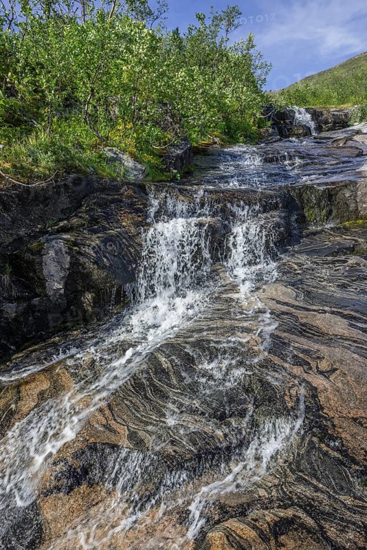 Streambed with rock structures