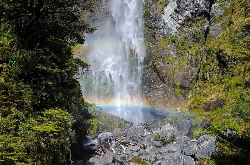 Waterfall with a rainbow
