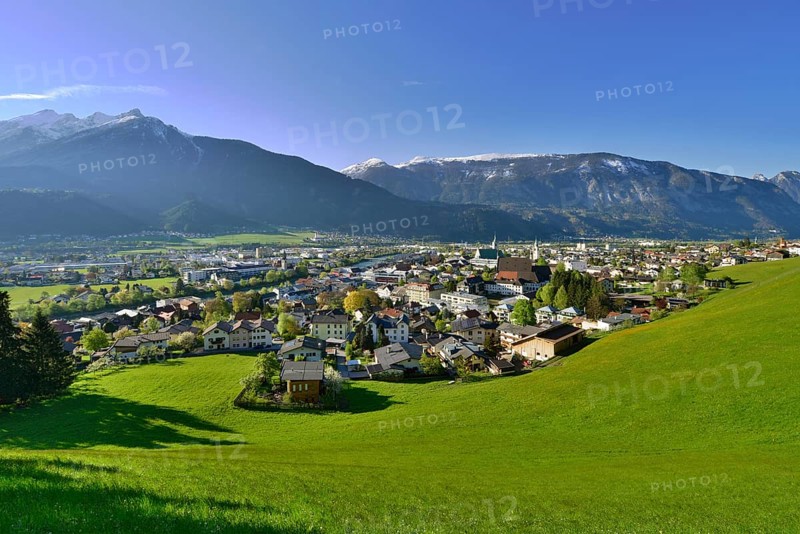 Cityscape of Schwaz in springtime