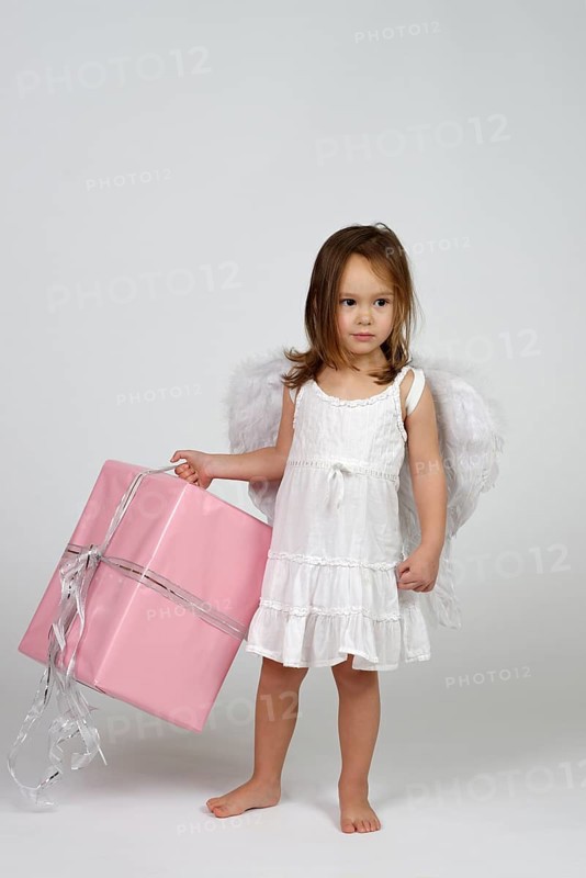 Girl dressed as angel