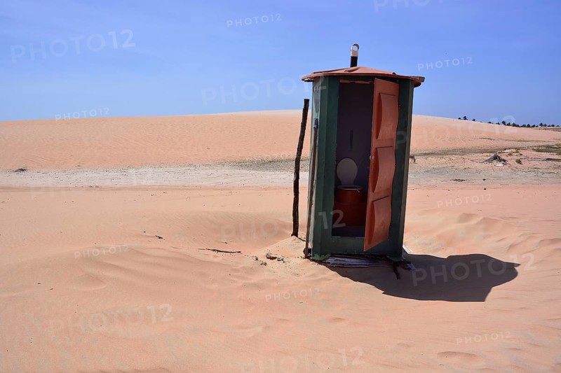 Portable toilet on the beach