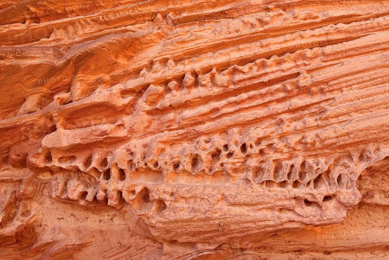 Wind erosion on soft sandstone layers