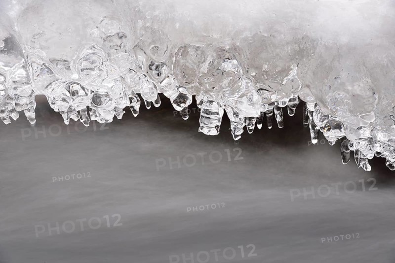 Ice formations at a waterfall