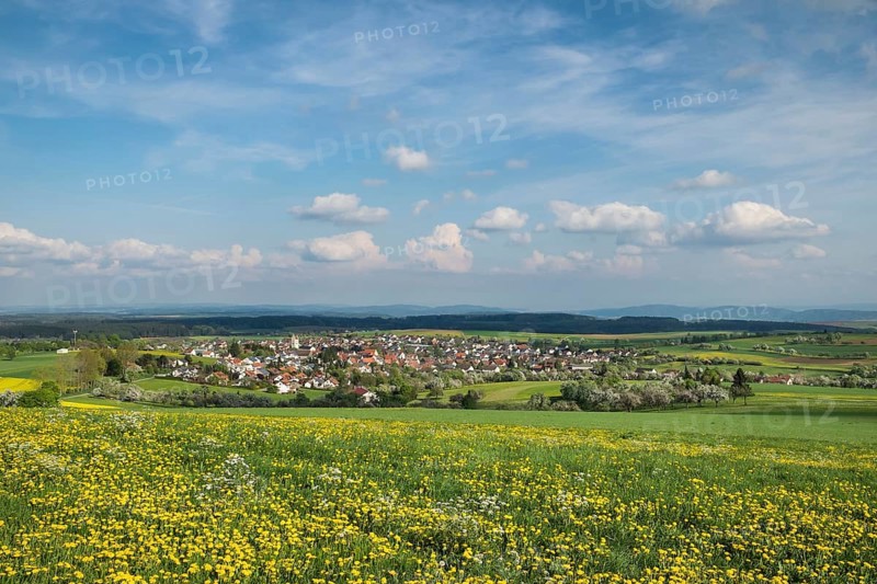 Village of Emmingen-Liptingen in the Hegaualb landscape