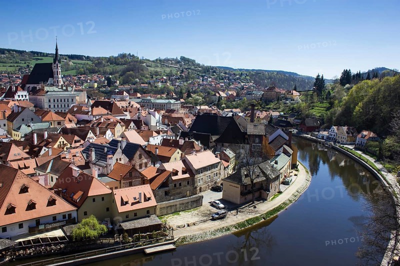 Cityscape with St. Vitus Church from the castle tower