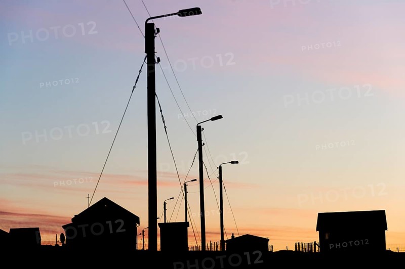 Houses and power poles