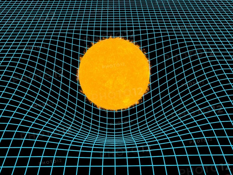 Destortion of space-time by the gravitation of the sun
