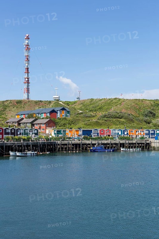 Harbor and lobster shacks on Heligoland