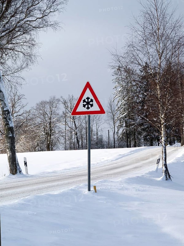 Traffic sign in winter