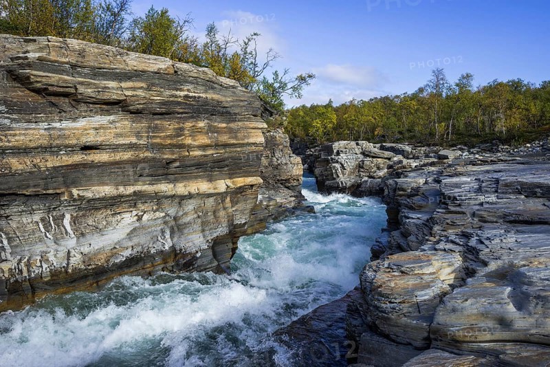 Rocky gorge portion of the Abiskojakka river
