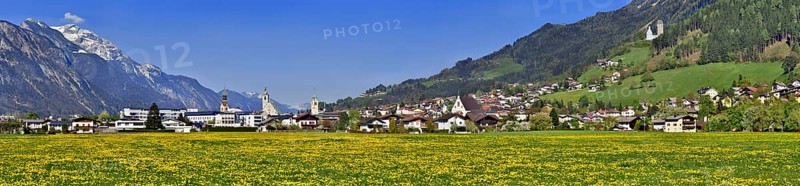 Cityscape of Schwaz in springtime