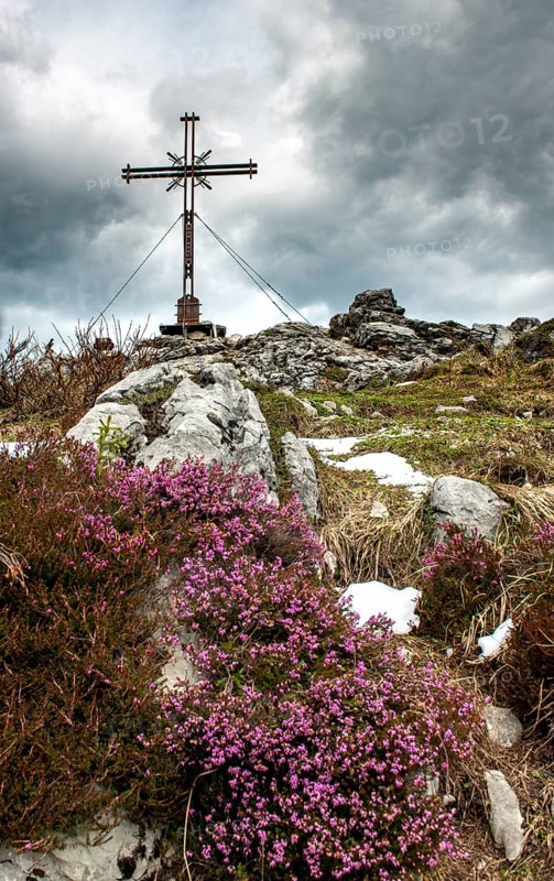 Summit cross at the summit of Spitzstein