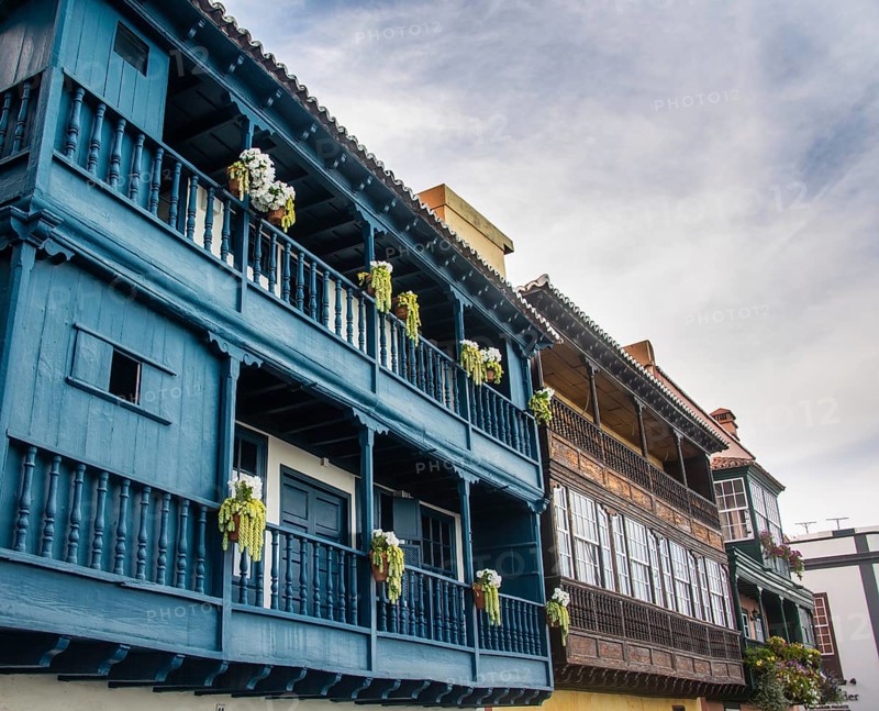 Balconies decorated with flowers