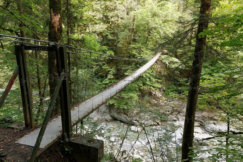 Suspension bridge across the Subersbach creek