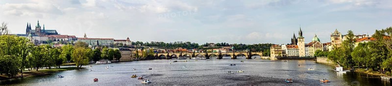 Vltava river with Charles Bridge