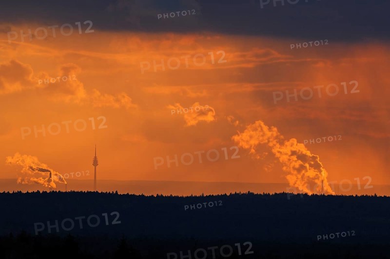Nuremberg television tower in the evening light