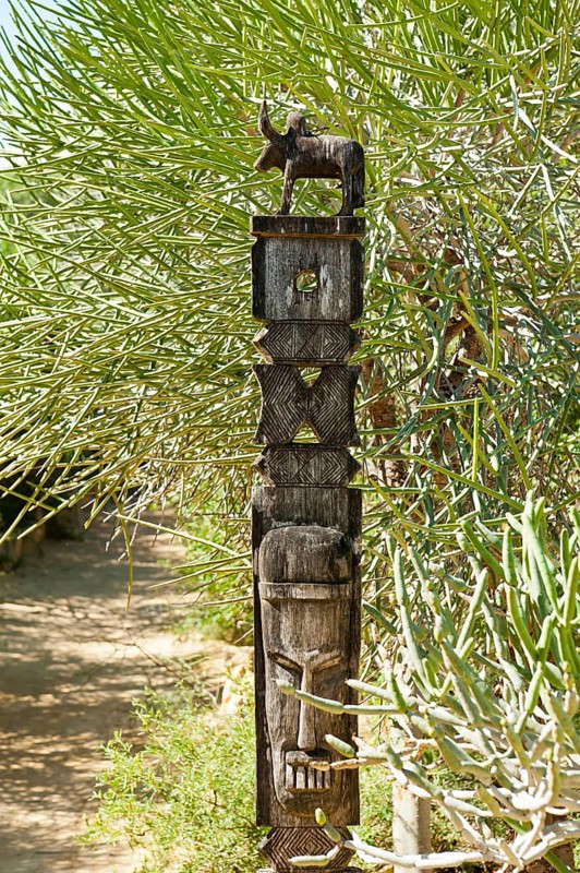 Totem carved from wood