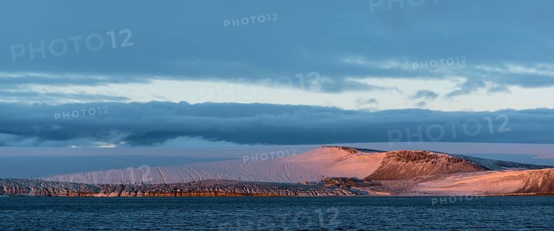 Mountain and glacier in the evening light