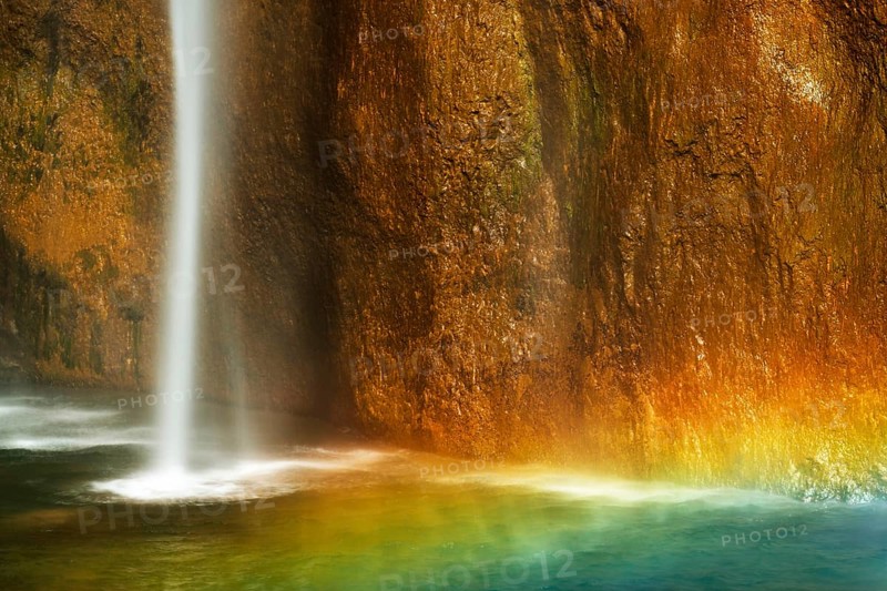 Waterfall with a rainbow
