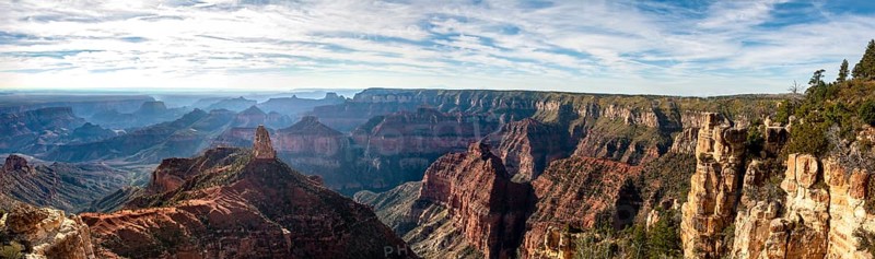 View from Point Imperial to Mount Hayden in canyon landscape