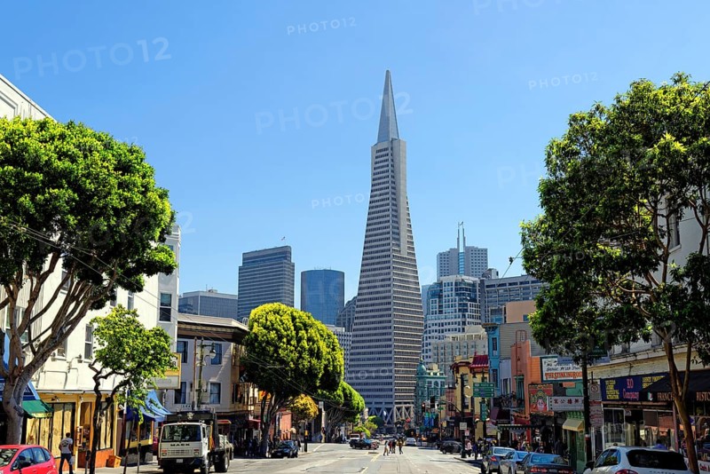Transamerica Pyramid and Columbus Avenue