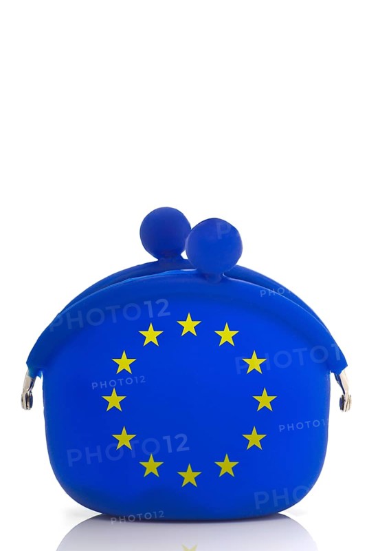 Blue purse with euro-stars