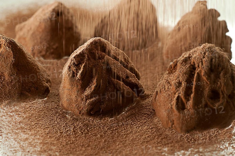 Truffles dusted with cocoa powder